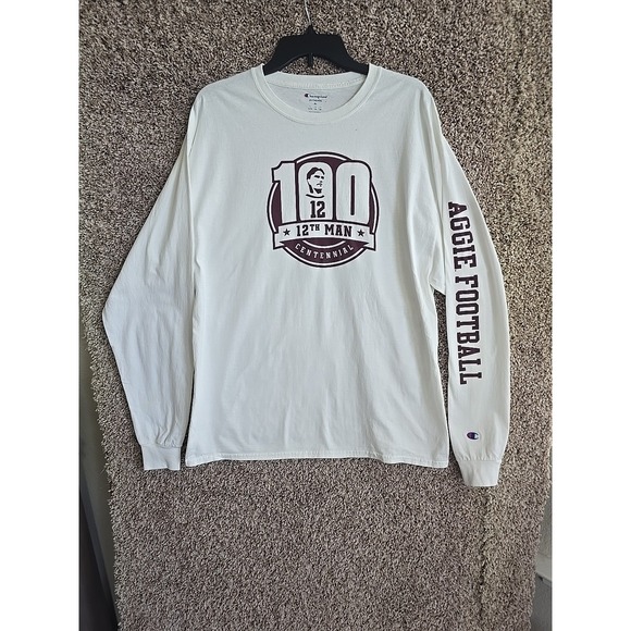 Texas A&M Football 12th Man Centennial Long Sleeve White XL T-shirt - Picture 1 of 8